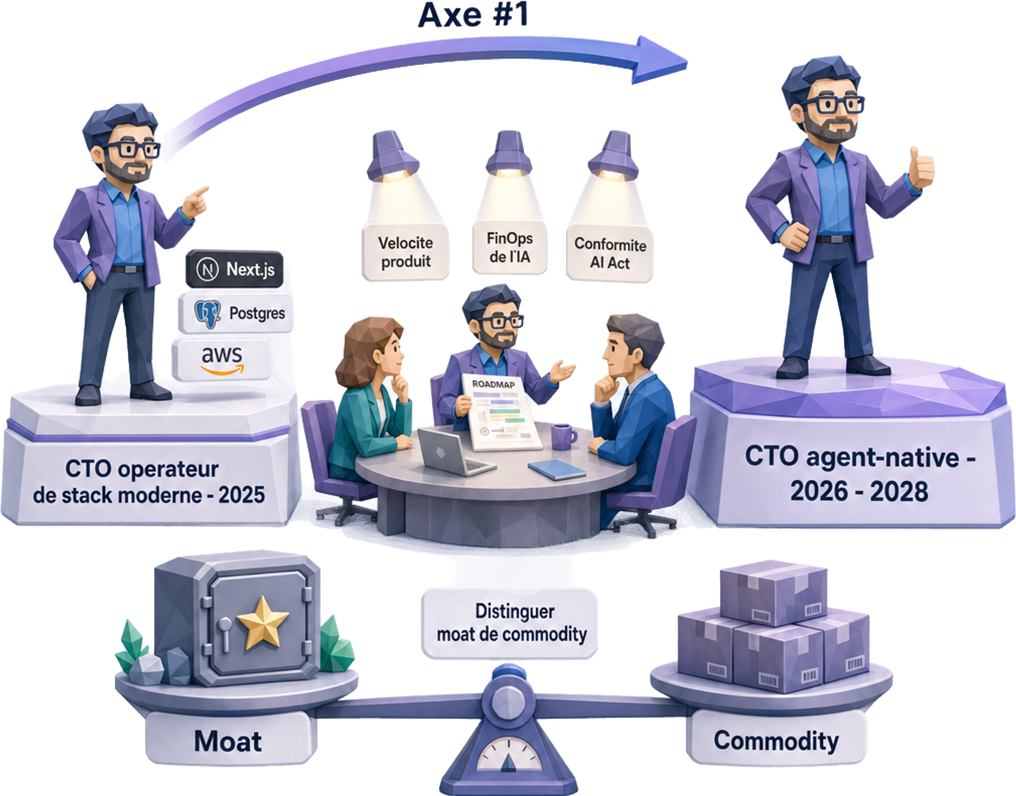 Axe #1 du projet 2026-2028 : passer d'un CTO « opérateur de stack moderne » à un CTO agent-native, défendant une roadmap IA devant un board sur la vélocité produit, le FinOps de l'IA et la conformité AI Act, en distinguant moat de commodity — Jose DA COSTA Axe #1 du projet 2026-2028 : passer d'un CTO « opérateur de stack moderne » à un CTO agent-native, défendant une roadmap IA devant un board sur la vélocité produit, le FinOps de l'IA et la conformité AI Act, en distinguant moat de commodity — Jose DA COSTA