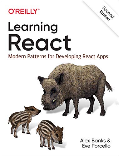 Couverture du livre Learning React (2e édition) de Banks et Porcello (O'Reilly), guide moderne sur le développement React